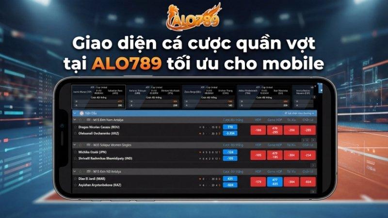 Trải Nghiệm Cá Cược Quần Vợt Chuẩn Quốc Tế Tại Thể Thao ALO789 Giao diện cá cược quần vợt tại ALO789 tối ưu cho mobile