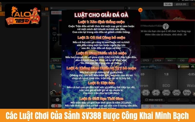 Các luật chơi của sảnh SV388 được nêu chi tiết Các luật chơi của sảnh SV388 được nêu chi tiết