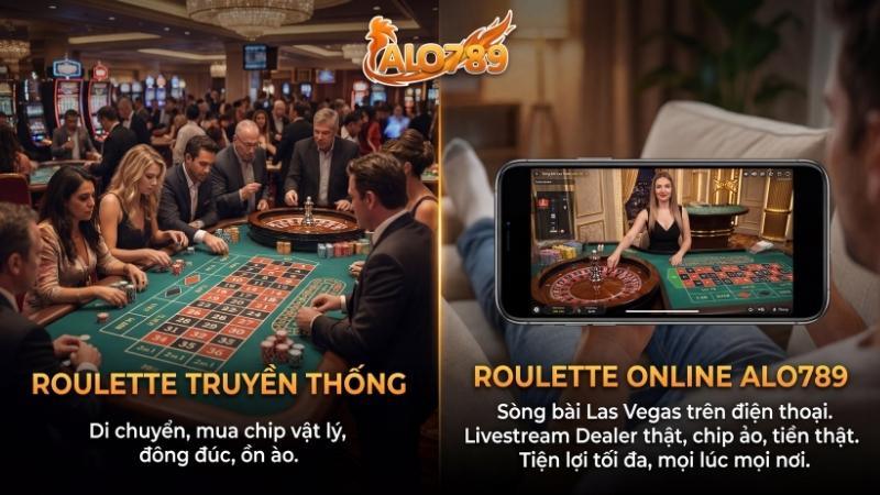Roulette Online – Trải Nghiệm Vòng Quay May Mắn Hấp Dẫn Tại ALO789 Sự khác biệt giữa Roulette truyền thống và Online