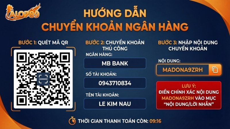 Nạp Tiền ALO789: Hướng Dẫn Chi Tiết Nạp Tiền Nhanh Nhất 2026 Thực hiện chuyển khoản ngân hàng