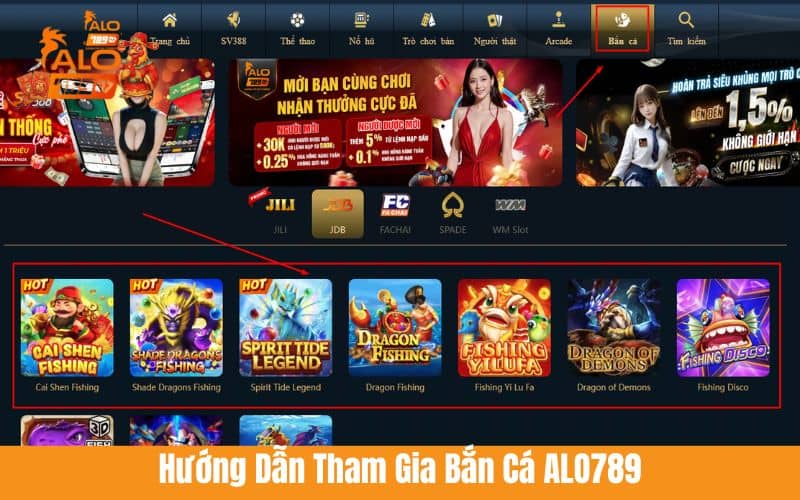 Hướng dẫn các bước tham gia bắn cá ALO789 Hướng dẫn các bước tham gia bắn cá ALO789